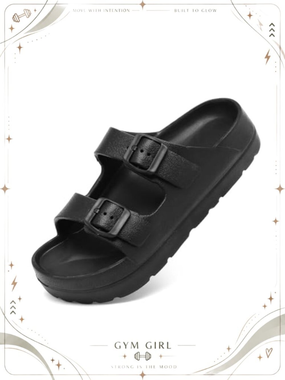 Women's Platform EVA Slide Sandals Adjustable Buckle Arch Support Comfort Summer